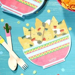 Fiesta Party Tableware Nacho Shaped Paper Napkins